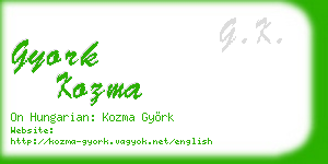 gyork kozma business card