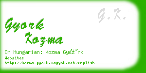 gyork kozma business card